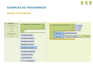 EXEMPLES DE PROGRAMACIÓ
Sensor d’orientació

 