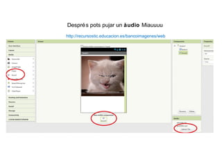 Despré s pots pujar un àudio Miauuuu
http://recursostic.educacion.es/bancoimagenes/web

 