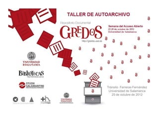 Tránsito Ferreras Fernández
 Universidad de Salamanca
   25 de octubre de 2012
 