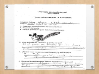 TALLER AUTOESTIMA PREESCOLAR Y PRIMARIA