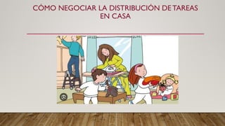 CÓMO NEGOCIAR LA DISTRIBUCIÓN DE TAREAS
EN CASA
 