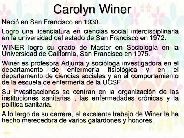 CAROLYN WIENER TEORIA DE LA TRAYECTORIA DE LA ENFERMEDAD PDF