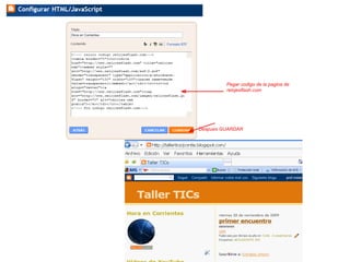 Pegar codigo de la pagina de  relojesflash.com Despues GUARDAR  