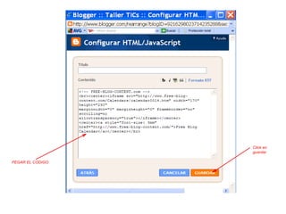 PEGAR EL CODIGO  Click en  guardar  