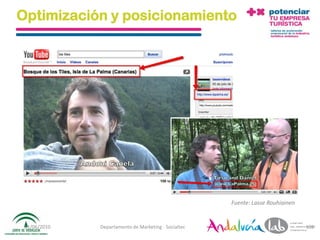 Optimización y posicionamiento




                                                      Fuente: Lasse Rouhiainen


 01/06/2010   Departamento de Marketing - Socialtec                              102
 