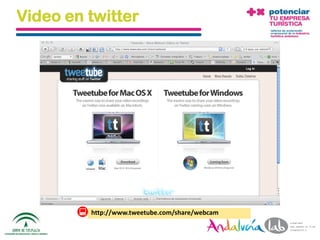 Video en twitter




                http://www.tweetube.com/share/webcam

 01/06/2010   Departamento de Marketing - Socialtec    116
 