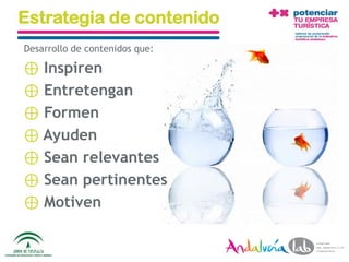 Estrategia de contenido
Desarrollo de contenidos que:

⊕ Inspiren
⊕ Entretengan
⊕ Formen
⊕ Ayuden
⊕ Sean relevantes
⊕ Sean pertinentes
⊕ Motiven

01/06/2010    Departamento de Marketing - Socialtec   88
 