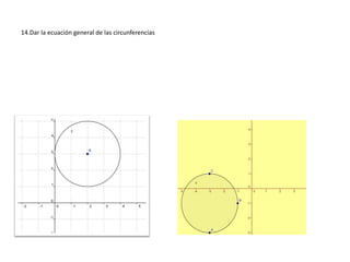 14.Dar la ecuación general de las circunferencias
 