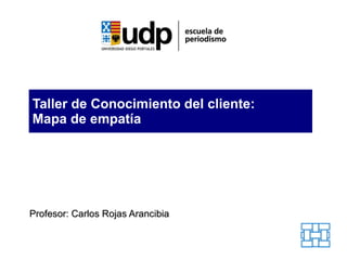 Taller de Conocimiento del cliente: Mapa de empatía Profesor: Carlos Rojas Arancibia 