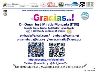 24
Dr. Omar Miratía
No hay innovación posible, sin un programa de Formación Continua y Permanente…
Telf. 58212-614.39.60 /...