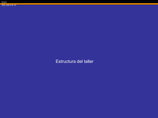 CV1
DG| CSFA Nº 47
Estructura del taller
 