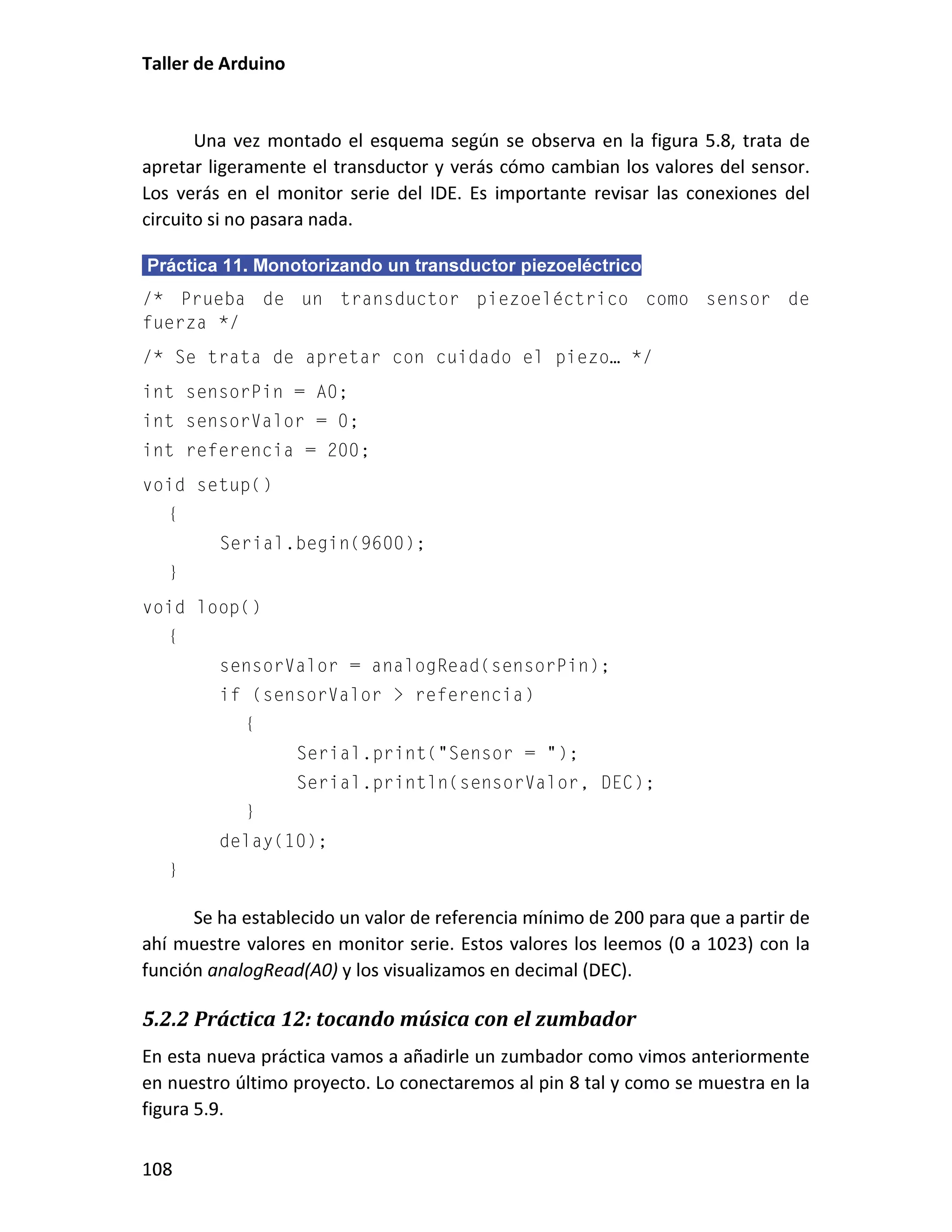 5.2.2 Práctica 12: tocando música con el zumbador
 