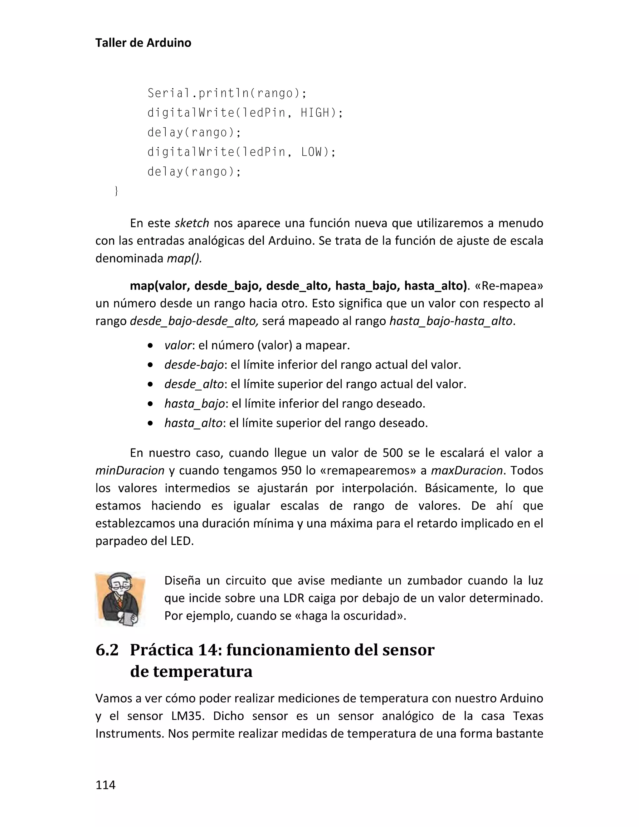 6.2 Práctica 14: funcionamiento del sensor
de temperatura
 