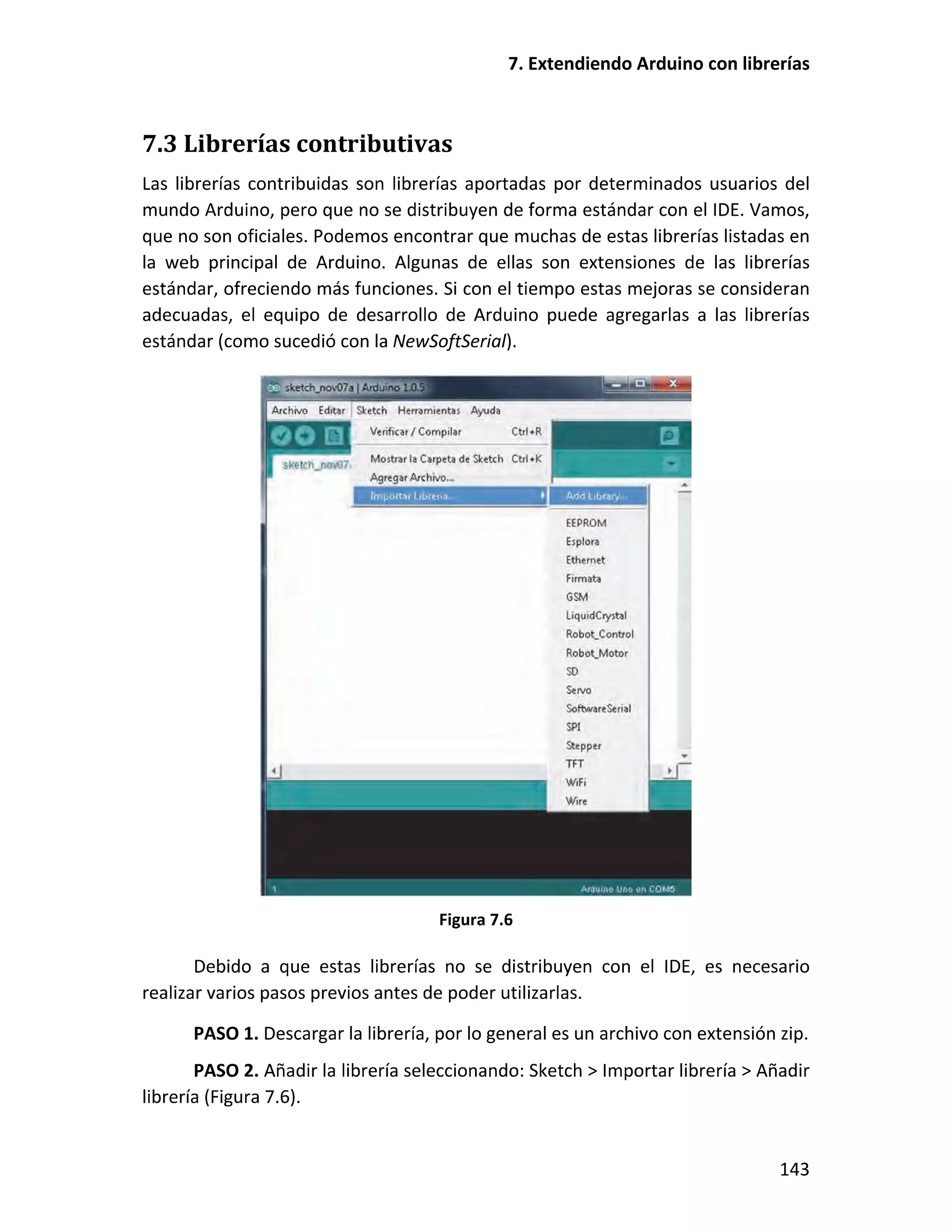 7.3 Librerías contributivas
 