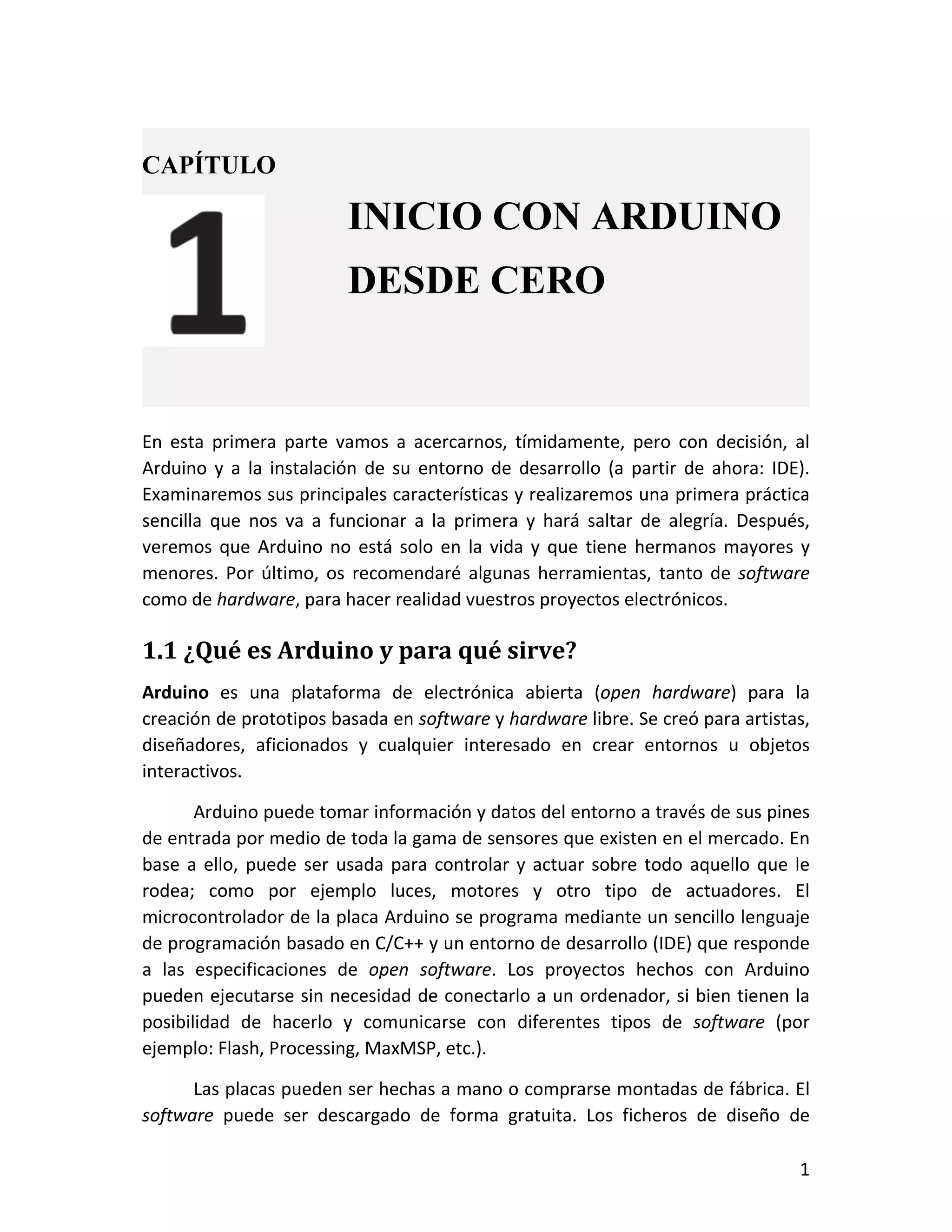 1.1 ¿Qué es Arduino y para qué sirve?
 
