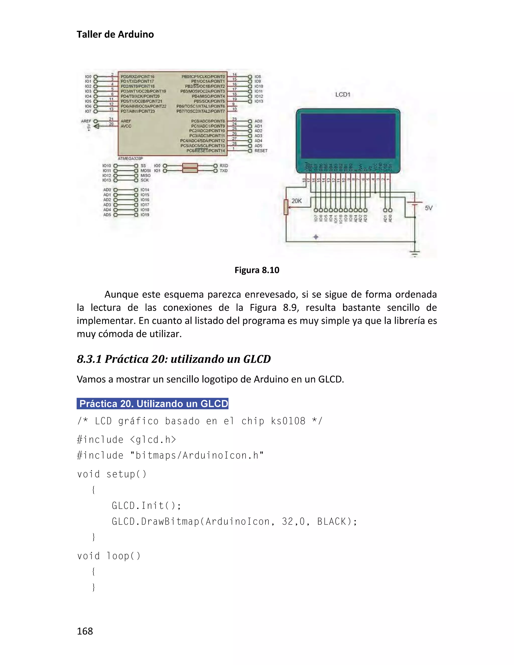 8.3.1 Práctica 20: utilizando un GLCD
 