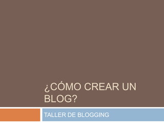 Taller de blogging