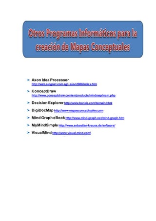 Axon Idea Processor 
http://web.singnet.com.sg/~axon2000/index.htm 
ConceptDraw 
http://www.conceptdraw.com/en/products/mi...