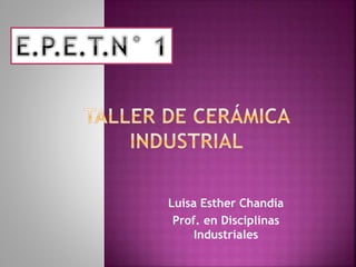 Luisa Esther Chandía 
Prof. en Disciplinas 
Industriales 
 