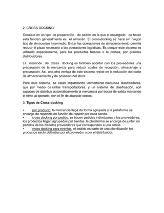 Taller de cross docking