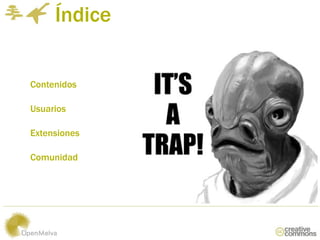 Índice


Contenidos

Usuarios

Extensiones

Comunidad
 