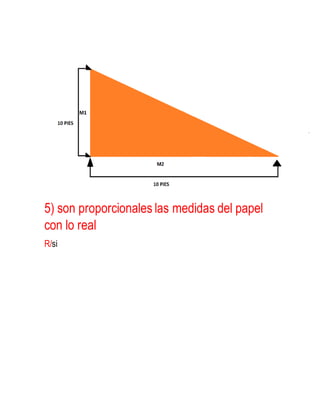 5) son proporcionales las medidas del papel
con lo real
R/si
 