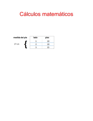 Cálculos matemáticos
 