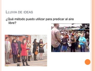 En los baños ( donde la gente se sienta y no tiene “nada que hacer”  por unos cuantos minutos)La aplicación mas personal: TESTIFICARUna marca de que un cristiano esta lleno del espíritu  es cuando testifica.Hechos 1:8Si solo el hecho de pensar testificar le da tanto temor que ya esta buscando el baño, tranquilo. Es lo que Dios quiere, entonces El le dará tanto el hacerlo como el querer hacerloFlp. 2. 12-13Filipense 4.13