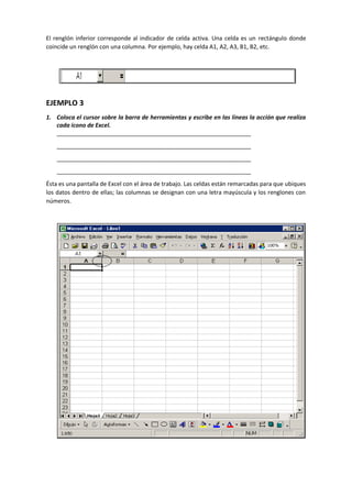 TALLER DE EXCEL GRADO 5A.pdf fortalecimiento de los saberes previos | PDF