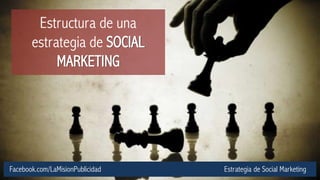 Facebook.com/LaMisionPublicidad 
Estrategia de Social Marketing 
Estructura de una estrategia de SOCIAL MARKETING  