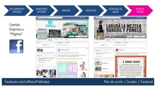 Facebook.com/LaMisionPublicidad 
Plan de acción | Canales | Facebook 
Cuentas 
Empresa o 
“Páginas” 
RELEVAMIENTO INTERNO ...