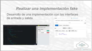 /{userId}:
uriParameters:
userId:
description: user id
delete:
description: removes a user
responses:
200:
body:
application/json:
example: |
{
"result": {
"info": "user
deleted"
},
"data": ""
}
❏ uriParameters: Permite identificar un
recurso
❏ queryParameters: Permite filtrar los
recursos
❏ responses: Respuestas del servicio. Hay
que especificar el formato de respuesta, y
además, se puede añadir su schema y un
ejemplo. Los schemas pueden ir en json
schema o en xsd.
Métodos DELETE
RAML
 