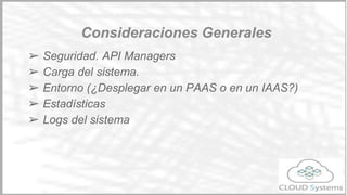 put:
description: updates an user
body:
application/json:
example: |
{"name": "Marco", "firstname": "Polo", "lastname":
"2", "address": { "descripcion": "blab bla", "number": "2"
}}
responses:
200:
body:
application/json:
example: |
{"result": {"info": "user
updated"},"data": ""}
❏ uriParameters: Permite identificar un
recurso
❏ queryParameters: Permite filtrar los
recursos
❏ responses: Respuestas del servicio. Hay
que especificar el formato de respuesta, y
además, se puede añadir su schema y un
ejemplo. Los schemas pueden ir en json
schema o en xsd.
❏ body: Enviar los campos a modificar. Se
debería utilizar el método HTTP PATCH
para modificaciones parciales.
Métodos PUT
RAML
 