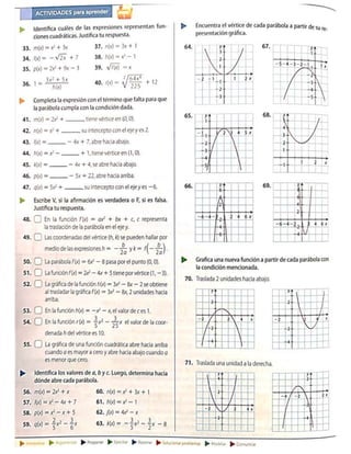 Taller de funcion cuadratica