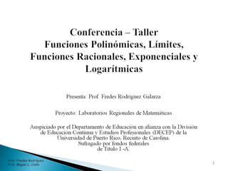 Taller de funciones límites(polinómicas, limites y racionales)p-p-s