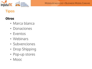 Modelos negocio y Business Model Canvas

Ejemplos

 