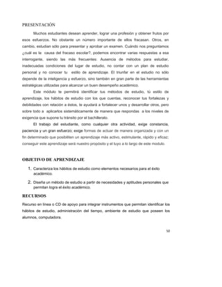 Taller de habilidades para el aprendizaje | PDF