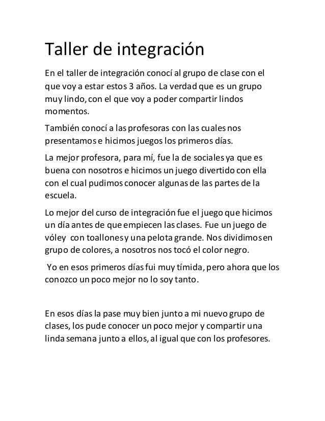 Taller De Integración
