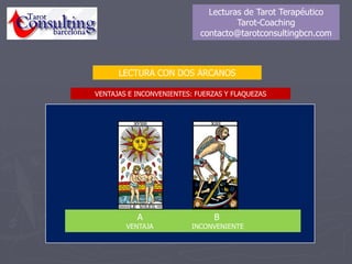 CODIGO DE MIRADAS
Las miradas de las figuras del Tarot muestran a figuras que miran a la izquierda (pasado),
otras al Frente (presente) y otras a la derecha (futuro).
9 cartas miran a la izquierda (pasado), y la carta nº 9, El Ermitaño, mira al pasado
8 cartas miran de frente (presente), y la carta nº 8, La Justicia, mira al presente
5 cartas miran a la derecha (futuro), y la carta nº 5, El Papa, mira al futuro
 