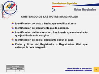 Notas Marginales Taller de normas y procedimientos del r.c. | PDF