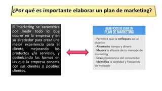 El marketing se caracteriza
por medir todo lo que
ocurre en la empresa y en
su alrededor para crear una
mejor experiencia para el
cliente, mejorando los
productos y/o servicios, y
optimizando las formas en
las que la empresa conecta
con sus clientes o posibles
clientes.
 