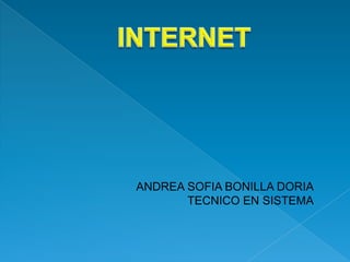 INTERNET ANDREA SOFIA BONILLA DORIA TECNICO EN SISTEMA 
