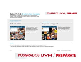 IHOP demonstrates its presence in
consumer’s everyday histories. The brand
showcases imagery that is a mixture of
food and experience; their brand is present
at both the centre and backdrop of a
consumer’s relationships and experiences.
IHOP effectively illustrates its’ signi cant
role in people’s personal histories and
experiences.
Denny’s Diner posts a variety of unrelated
content. Mixing clips from recent promotions,
random jokes, and product shots, the result
is a feed lled with images without a sense
of nostalgia or connection to the consumer
experience. There is an incoherent brand
experience.
Cultural R ule 2: Create instant nostalgia
The citizens of Instagram are conscious curators of their immediate past as the ultimate commemoration
of themselves. To engage, brands must similarly use images to write their own histories as it unfolds, creating
instant memorability through directed narrative.
Brand Category: Breakfast chain restaurant
Following the Rules
IHOP’s warm memories
Breaking the Rules
Denny’s content dumping ground
Takeaway:
IHOP’s efforts to visually root itself into the daily experiences of the consumer are rewarded with 586% followers per post over Denny’s .
- Does your brand’s use of instant nostalgia align with your brand’s messaging? Is the near-history you are creating relevant to viewers?
08 / 23 ///// Diamond Whitepaper Social Media Brand Strategy: The Four Districts Approach
 