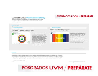 Cultural R ule 2: Practice consistency
The citizens of Twitter look to people and brands for a clear articulation of their stand on current
issues. To engage with consumers, brands must offer a consistent and recognizable opinion at
each and every opportunity.
Brand Category: Banks
Following the Rules
TD Canada’s ongoing LGBTQ+ pride
Breaking the Rules
RBC’s one-off LGBTQ+ support
RBC announces their support for the SCOTUS
ruling on gay marriage on June 26, 2015, but
the LGBTQ+ support is eeting. By lacking
consistent demonstrations of support, they
have failed to develop an image of serious
commitment to LGBTQ+ related causes.
Their brand identity is thus ineffectual in aligning
with a topical conversation due to the lack
of a credible longstanding relationship.
1 https://mediaroom.tdbank.com/index.php?s=30379&item=135306
2 http://www.td.com/corporate-responsibility/diversity/serving-diverse-needs/lgbta/lgbta.jsp
TD Bank consistently demonstrates support
for the LGBTQ+ community as part of their
longstanding, ongoing initiatives. Their brand
is marked by continuous engagement with
LGBTQ+ efforts, illustrated partially through
their 6 year-long top scoring on the 2015
Corporate Equality Index (CEI) 1 , and their
sponsorship of Pride events across North
America 2 . As a result, they are a proven and
reliable in uencer in the values they aim to
associate with their brand.
Takeaway:
TD Bank emerges as a proven and reliable supporter of LGBTQ+ causes at a time when other brands are just jumping on the bandwagon. RBC, by joining the
conversation that was producing 36 million tweets per minute at its peak, fails to gain many retweets and favourites despite having more followers than TD Bank.
- Is your brand regularly seizing the opportunity to offer a consistent point of view on current events and issues to build loyalty?
*TD is a client of Diamond Integrated Marketing
12 / 23 ///// Diamond Whitepaper Social Media Brand Strategy: The Four Districts Approach
 