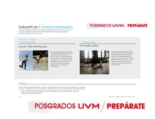 Lacoste brings playfulness to the forefront
of their brand by playing hide-&-seek within
a temporary campaign. Followers were
invited to nd the crocodile hidden in their
10 second snaps to win discounts off their
next purchase; as a result, the brand create d
a campaign that engage d followers with
brief interactions that create intimate,
disposable moments of engagement
with consumers.
Free People attempts to invoke exclusivity
through the reveal of an upcoming product.
Opting for predictable product shots, Free
People fails to dynamically express their
brand in a way that utilizes a sense of brevity.
While behind the scenes exclusives can be
intriguing, the brand’s snapchats do not
capture a sense of urgency that emerges
from disposability.
Cultural R ule 1: Embrace disposability
The citizens of Snapchat continually share singular and disposable moments of their lives with friends.
To engage, brands must experiment with equally disposable personalities and tones, highlighting
that your brand identity is alive and evolving.
Brand Category: Clothing company
Following the Rules
Lacoste’s Hide-and-Snap game
Breaking the Rules
Free People’s gallery
Takeaway:
Lacoste’s campaign embraces disposability – rooting its campaign in ephemerality as a playful way of engaging users. Alternatively,
Free People’s snapchats plays it safe; the content fails to explore their brand’s identity and take advantage of the ephemeral format.
- Does your brand’s content encourage pro-active engagement from the consumer side, while still
allowing for malleable messages?
19 / 23 ///// Diamond Whitepaper Social Media Brand Strategy: The Four Districts Approach
 