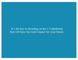 It’s the key to deciding on the 1-2 platforms
that will have the most impact for your brand.
 