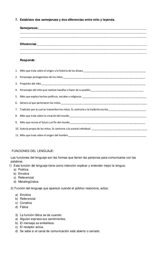 Taller de repaso de lengua castellana