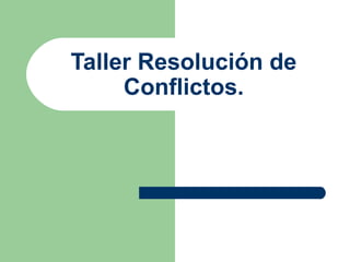 Taller Resolución de
Conflictos.
 