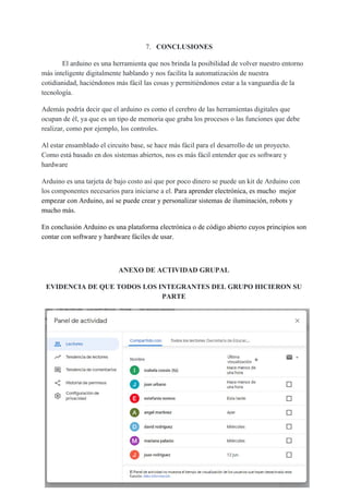Taller de tarjeta arduino (1) | PDF