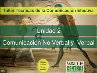 Taller Técnicas de la Comunicación Efectiva 
Unidad 2 
Comunicación No Verbal y Verbal 
2014  